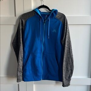 Adidas climawarm zip up hoodie! Blue and grey